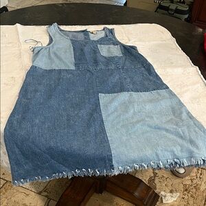 True Craft Blue Patchwork Kids Dress